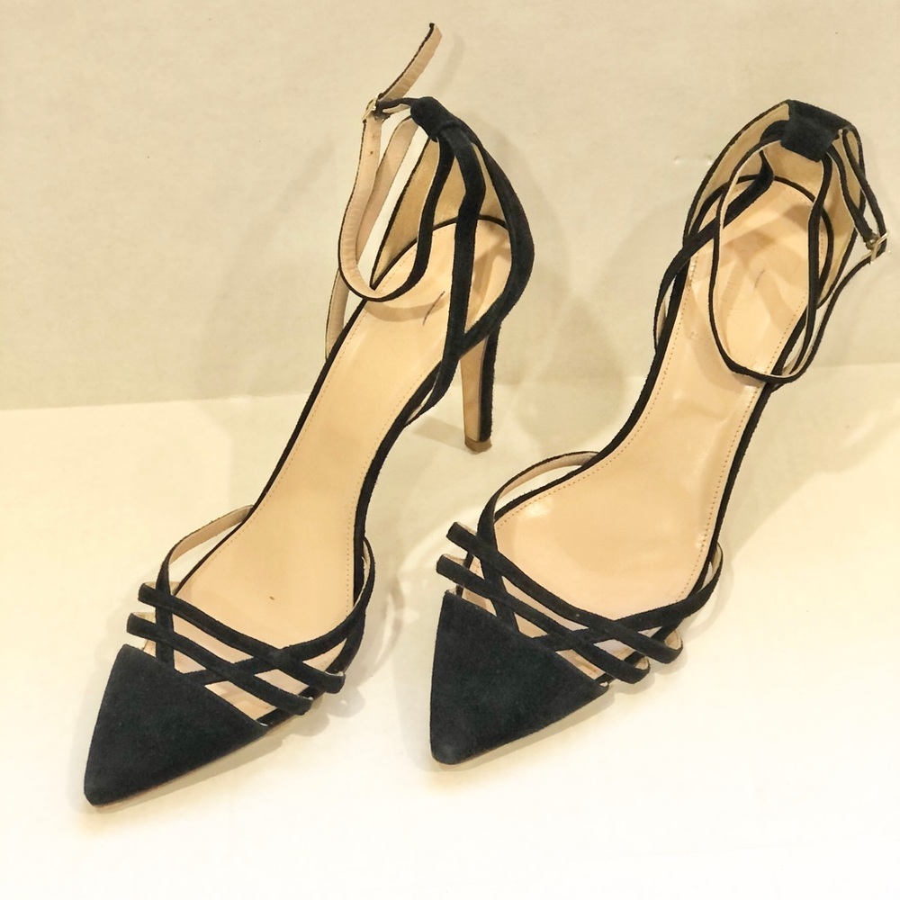 Jcrew Black Suede Audrey Pumps 8.5